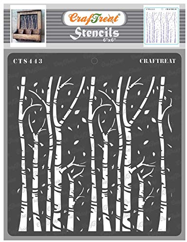 CrafTreat Reusable Autumn Stencils for Painting on Wood, Wall, Tile, Canvas, Paper, Fabric and Floor - Pattern - 6x6 Inch - DIY Art and Craft Stencils Patterns for Painting