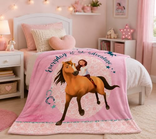 SPIRIT XL Wild und Frei Pferde Fleece Decke Kuscheldecke 130x160 cm