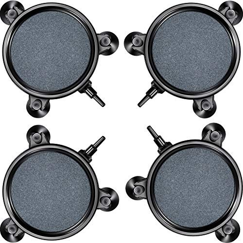 4 Stück 10,2 cm Luft-Stein-Scheiben-Diffusor für Aquarien, Luftsprudler mit 12 Saugnäpfen für Hydrokultur, Aquarium, Aquarium, Pumpe, Belüfter, Diffusor, runder Ausströmer (blaugrau)