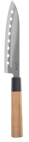 5 five simply smart 5five - cuchillo santoku bambú negro hoja 16,9m