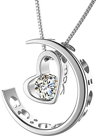 murtoo halskette damen, schmuck kette frauen, halskette frauen,damen kette,silberkette(Silber mit i love you)