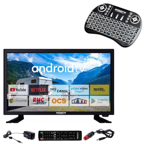 ANTARION Pack TV LED 19 48cm Téléviseur HD Connect + Clavier Ergonomique