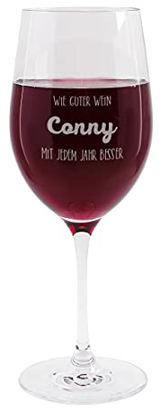 Herz & Heim® Leonardo Weinglas mit Spruch - Wie guter Wein - mit Gravur des Namens zum Geburtstag