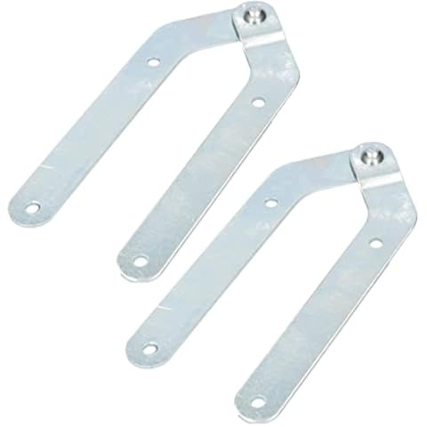KOTARBAU® 2er Set Leiterband ohne Haken Leiterscharnier Verzinkt Scharnier Stehleiterband Silber Leiter Band Öffnung 180 Grad Klappleiterband Top-Qualität