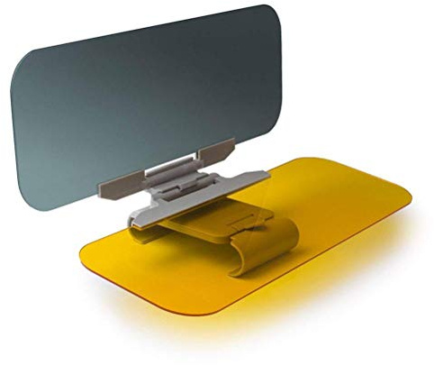 KIMISS 2 in 1 Anti-Glare Car Sun Visor Extender for Day and Night Driving - HD Adjustable Sunshade and Night Vision Blocker