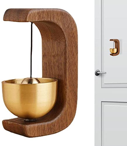 backlight Campanilla de Viento de Timbre de Madera magnética,Timbre para Comerciantes para Apertura de Puertas - Adornos de Timbre de Puerta de Madera únicos para Entrada, Pegatina de Nevera y Puerta