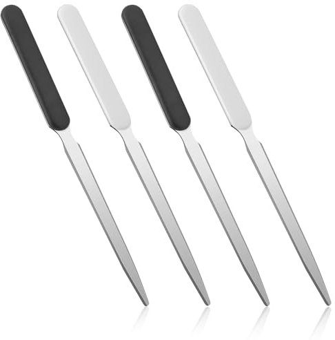 4 Stück Brieföffner aus Edelstahl Letter Opener Umschlagöffner Leichter Briefschneider Metall Brieföffner Messer Brieföffner Werkzeug Briefumschlagöffner für Büro Zuhause Schulbedarf, Weiß Schwarz