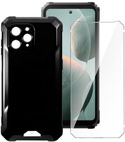 LYZXMY Hülle für Blackview BV5300 / Blackview BV5300 Pro/Blackview BV5300 Plus (6.1) + 1 Stück für Panzerglas Displayschutzfolie - Schwarz Weich Silikon Schutzhülle Flexibel TPU Tasche Case