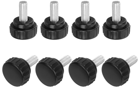 QUARKZMAN 8 Stück Rändelschraube rund, M8 x 16mm Kohlenstoffstahl verzinkte Gewindeschrauben Rundkopfschrauben Flügelschrauben für Möbel, Mechanische, Werkzeugmaschinen, Schwarz