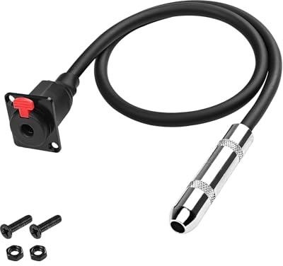 XMSJSIY D-Type 6.35mm 1/4 Buchse Panel Mount auf 6.35mm Buchse Stereo Kabel 1/4 TRS Adapter Kabel Lautsprecher Kopfhörer Verlängerungskabel – 0,5M/1,6FT (D-Typ Buchse zu Buchse)