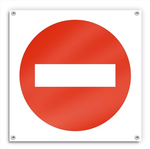 Schild verboten, 42 x 42 cm, bedruckte Leinwand, Warnschild, Baustelle (verboten)