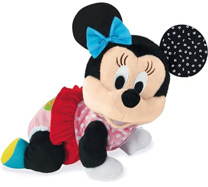 Clementoni Disney Baby Baby Minnie Gattona con Me, Minni Peluche per Imparare a Gattonare, Gioco Prima Infanzia Bambini 6-36 Mesi, Insegna Numeri e Versi degli Animali, Lingua Italiana, 17992