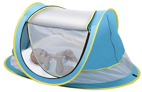 Tente de Plage pour bébé, Tente Pop-up de Plage pour bébé, Tente Pare-Soleil pour bébé, Tente pour bébé avec moustiquaire, parasol de Plage pour bébé, B, 108 x 51 x 65 cm