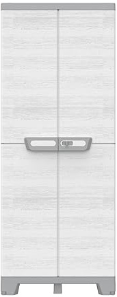 Terry - Sequoia 2680, Armadio 2 Ante, 3 Ripiani Interni Regolabili e Convertibili, Rifinitura Effetto Legno, da Esterno e Interno Coperto, 68x39x172 cm