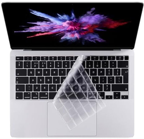 Ultra Dünn Tastaturschutz, Keyboard Cover, Tastatur Abdeckung Kompatibel mit Europa MacBook Air 13-15 Zoll A1466 A1502 Retina Display & Touch Layout TPU Klar Wasserdicht Staubdicht
