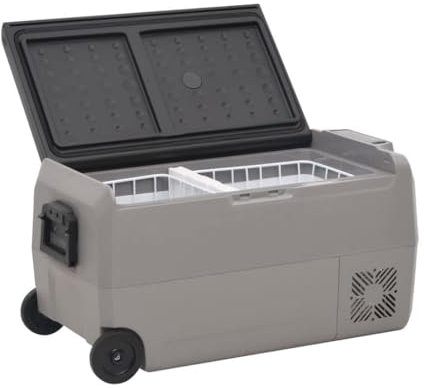 Muebles Home Nevera con Rueda y Adaptador Negro y Gris 50L PP y PE Muebles