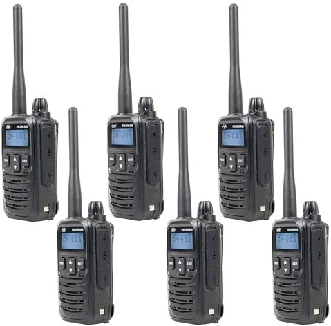 Kit med 6 bärbara radiostationer PNI DMR R45, digital och analog, 446 MHz, 16 digitala kanaler och 99 analoga kanaler, röstinspelningsfunktion, Li-Ion-2000 mAh batteri