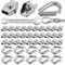 40 unid Abrazaderas para Cable de Acero Inoxidable Tensores de Alambre con Llave Tensor Cuerda Tendedero con Facilidad para cuerdas Cables Tensor de tendedero Toldo Fijación