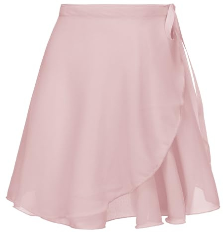 Deesorxin Ballet Skirt for Women Ballet Wrap Skirt Sheer Dance Costumes with Adjustable Waist tie for Adult Ladies Big Girls Pink 2