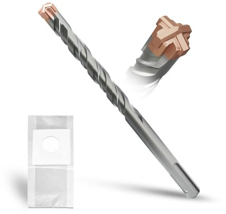 METOTY SDS Plus bohrer 12mm×160mm，mit 4 Hartmetallschneiden,Kopf mit Beschichtung,Steinbohrer,Hammerbohrer,Betonbohrer,Für Stein,Beton,Naturstein,Ziegelmauer