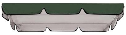 Replacement Canopy Cover for 2 Seat Swing Chair 142x120x18CM Oxford Cloth Outdoor Waterproof Shade Top (Dark Green)