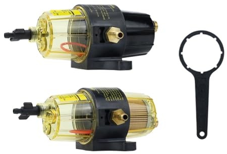 Ensemble de séparateur d'eau de filtre à carburant de UF-10K avec clé for le réservoir de carburant de moteurs hors-bord de moteur à essence Diesel de bateau de Yacht(TYPE 1)