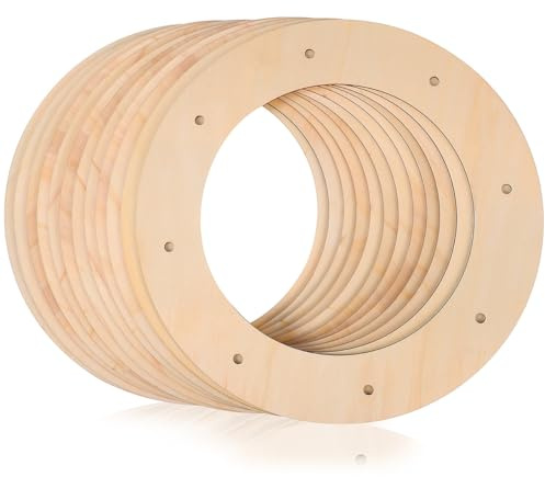 Wooden Wreath Ring for Crafts: 12pcs Wreath Forms for Crafts 30cm/11.8inch Christmas Wood Rings Loop Circle Backdrop DIY Making Supplies for Xmas Flower Home Decor Holiday Garland Decorations