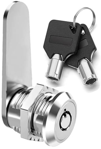 Thread Tubular Cam Lock with Round Key,Cylinder Durable Letterbox Lock,Locker Locks with Thickened Keys for Door,Safty Box,Mailbox,Toolbox,Cabinet,Utility Infrastructure(16mm/0.63in, Silver)