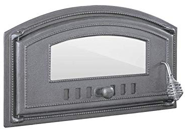 Home&Wood Portes pour Un Four à Pizza en Fonte poêle à Bois Porte du Four en Fonte Pierre 490x280 avec Verre/Gauche/