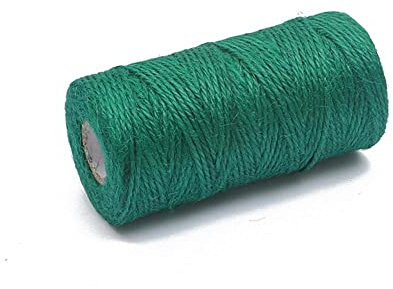 WEDSA Cordón de Yute de arpillera de arpillera Natural de 100 M, Cuerda de cáñamo, Cuerdas de Embalaje de Regalo, Suministros para Fiestas y Eventos navideños, decoración, Verde Oscuro