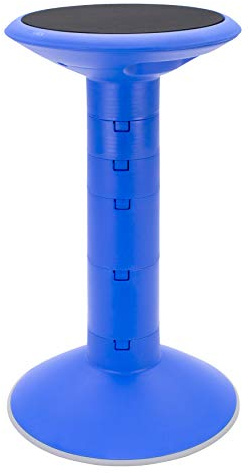 Storex Active Tilt Stool – Ergonomic Seating for Flexible Office Space and Standing Desks, Adjustable 12-24 Inch Height, Blue (00321A01C)