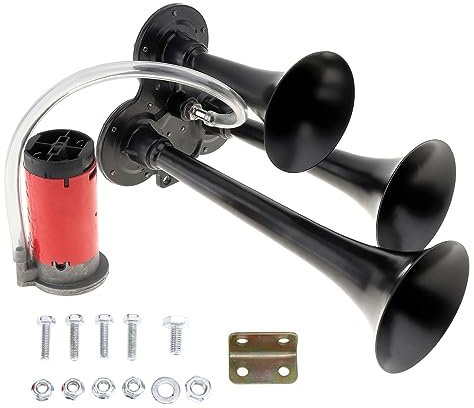 DriSentri Train Horn for Truck, 12V Super Loud Train Horn Air Horn for Truck, Triple Trumpet Air Horns with Compressor for Vehicles Trucks Pickup Trains Cars Boats