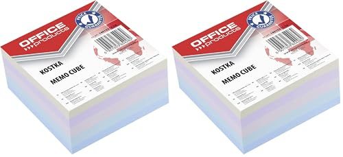 Zettelklotz geleimt sortiert, 85 x 40 x 85 mm (Packung mit 2)