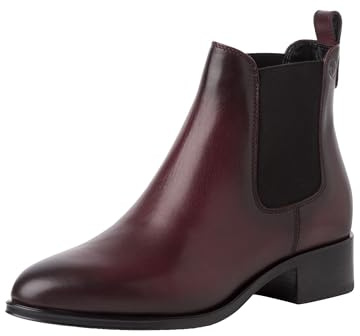 Tamaris Donna Chelsea Leder Bequem, Merlot, 40 EU