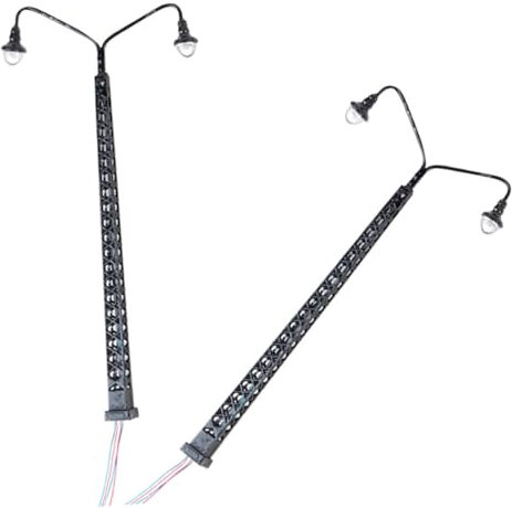 LIFKOME Kleiner Zugsignallicht Modell 2 Stück Abs Edelstahl Miniatur Eisenbahnlampe Warmweiß 1:87 Maßstab Sandtisch Landschaftsbeleuchtung Für Modelleisenbahn Und Miniaturhäuser