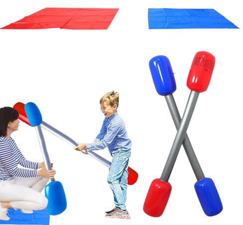 Zestivra Juego de lucha inflable – Juego de gladiadores al aire libre, juego para padres e hijos | Juego activo con movimiento para jardín, fiesta de ocio, juego de duelo competitivo con palos y