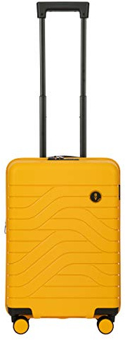 Bric's B|Y Ulisse Carry-On Luggage with Spinner Wheels – Airline Approved Hard Shell Suitcase, TSA Combination Lock & USB Port - Removeable Wash Bag Included - 21 Inch, Mango