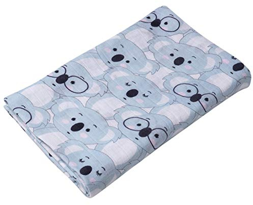 Chilsuessy Pucktuch Baby Musselin Decke Kuscheldecke extra weich 120 x 120 cm ideal als Babydecke Einschlagdecke Kinderwagendecke Erstlingsdecke Kinderdecke, Koala