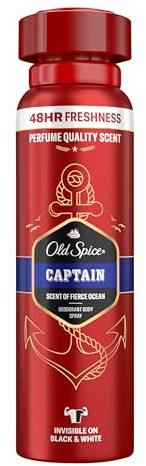 Old Spice Captain Deodorant Körperspray für Herren 150 ml, 48 h Frische, 0% Aluminiumsalze, 6 Stück