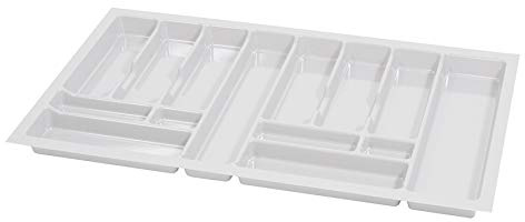 ALUSFERA Besteckkasten für Schubladen 90cm – Schubladen Organizer mit Fächeraufteilung – Hochwertiger Schubladen Organizer Küche für Mehr Ordnung – Anpassbar und leicht zu reinigen - 830x490mm Weiß