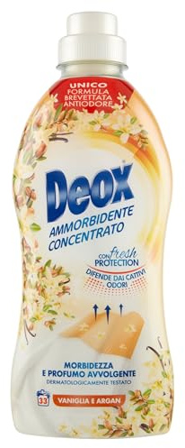 Deox - Weichspüler für Waschmaschine, konzentriert, 33 Waschmaschinen, Vanille und Argan, weiche und duftende Kleidung, mit Fresh Protection-Technologie, 660 ml x 1 Packung