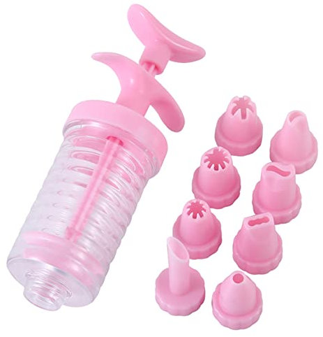 LTLWSH Seringue à décorer avec 8 Embouts, seringue de décoration pour pâtisserie, seringue de pâtisserie avec Embouts de décor, Plastique