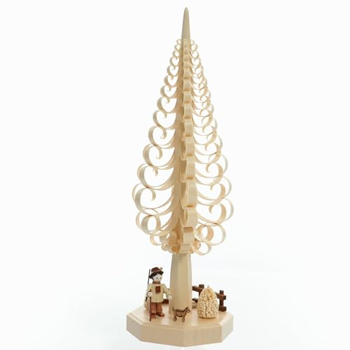 Rudolphs Schatzkiste Weihnachtsdekoration Sockel Spanbaum mit Förster Höhe 40cm NEU Weihnachten Spanbaum Baumschmuck Holzschmuck Holz Seiffen Erzgebirge Strauchbehang Dekoration