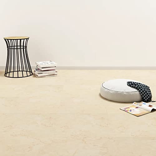 HOMIUSE PVC Laminat Dielen Selbstklebend 5,11 m² Beige PVC Bodenbelag Selbstklebend Laminatboden Fliesenaufkleber Holzoptik Wandverkleidung Holz Bodenfolie Selbstklebend für Küche Bad Wohnzimmer