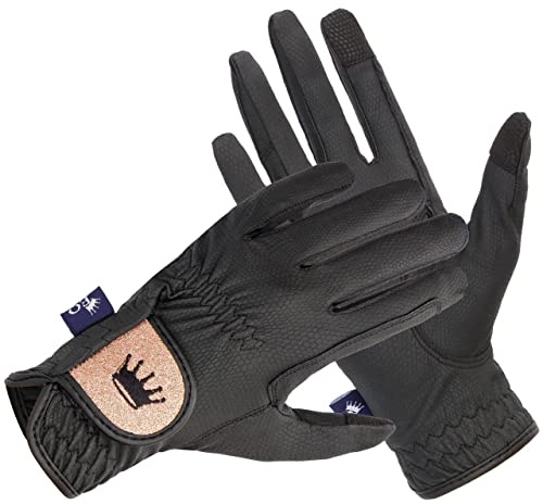 EQUESTRIAN QUEEN - Damen Reithandschuhe mit Touchscreen Kompatibilität, Rutschfestem Grip & Elegantes Design - Perfekt für den Reitsport - für Frauen und Mädchen - Bali