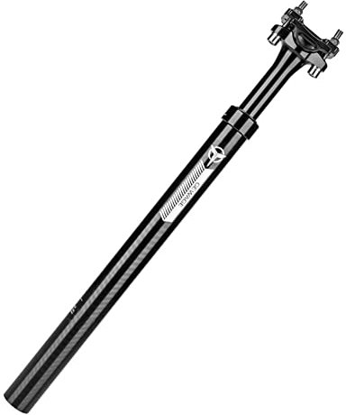 Fahrrad Sattelstütze, Federsattelstütze mit 27,2/30,9/31,6 x 400 mm Durchmesser, Sattelstütze Gefedert aus Aluminiumlegierung für E-Bike, MTB, Downhill, Trekking Citybike (30,9 mm Schwarz)