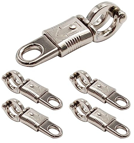 5-Pack Nickel Plated Quick Release Panic Snap with Fixed-Eye, Panic Snap Quick Release Paracord, Get Back Whips Industrial Grade for Get Back Whips