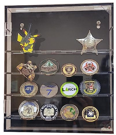 WANLIAN Wandmontierter Challenge-Münzhalter Münzhalter Militärische Herausforderung Münzvitrine Acryl Herausforderung Münzhalter Geeignet für Medaillenabzeichen Casino Poker Chips Sammlerstücke