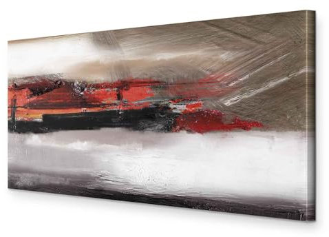 murando - Akustikbild Abstrakt 80x40 cm Bilder Akustikschaum Hochleistungsschallabsorber Schallschutz Leinwand 1 tlg Wandbild Raumakustik Schalldämmung beige a-A-0413-b-a