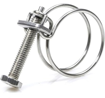 1/5 Stück 304 Edelstahl-Schlauchschellen, Doppeldraht-Kehle, Rohrschelle, Clip, 10 mm bis 120 mm, 105, 110 mm, 1 Stück